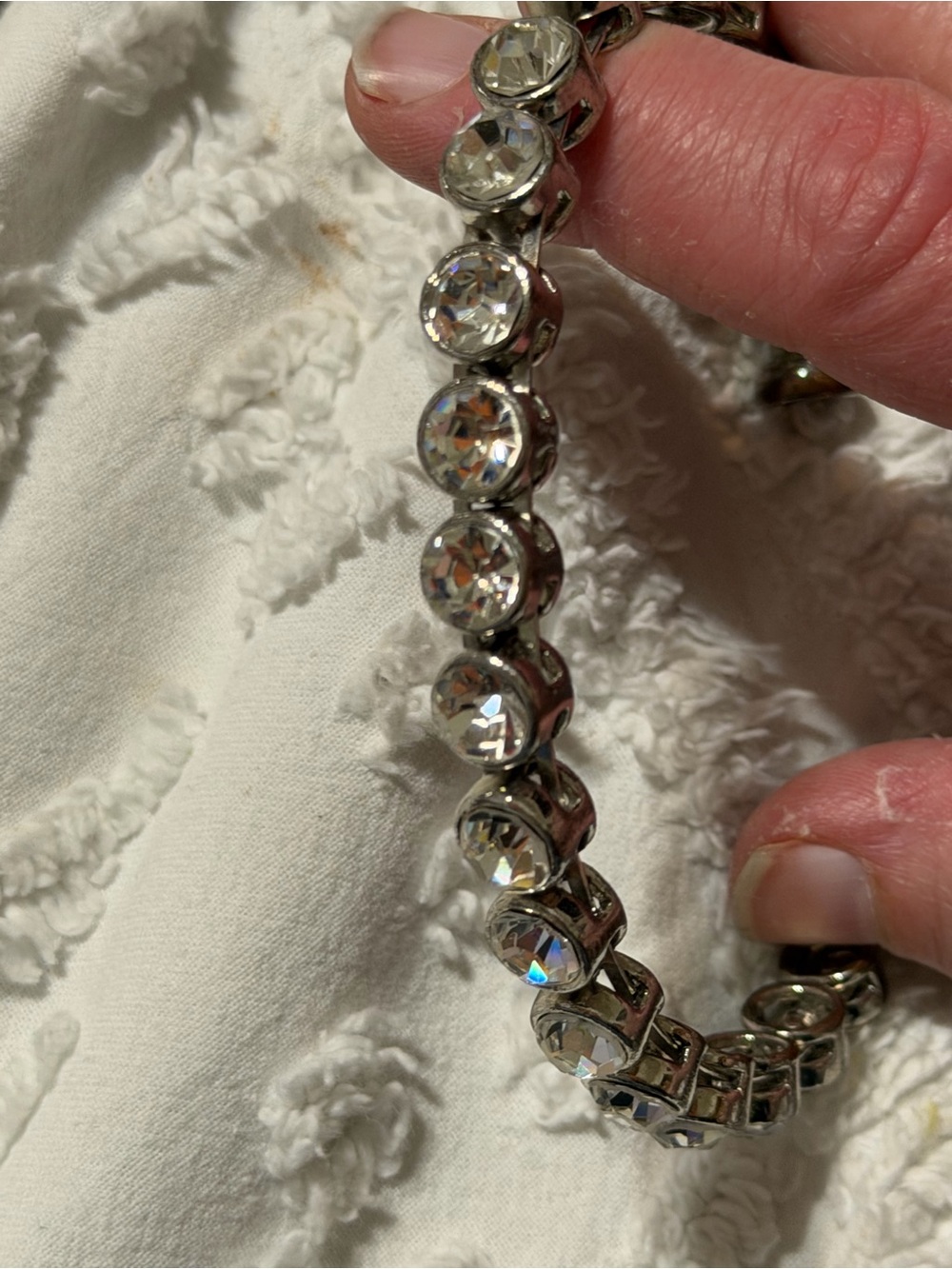 Chico’s Rasa Magnetic Bracelet, Clear Crystal Tennis Bracelet in Silver-Tone